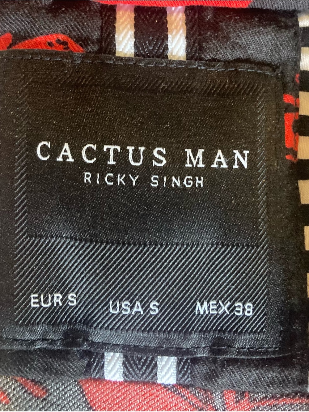 Cactus Man Black and Red Butterfly Varsity Jacket - Picture 4 of 6